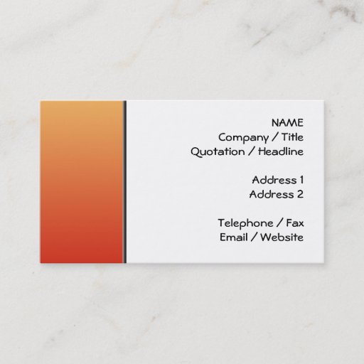 Customizable Warm colors, plain design. business card