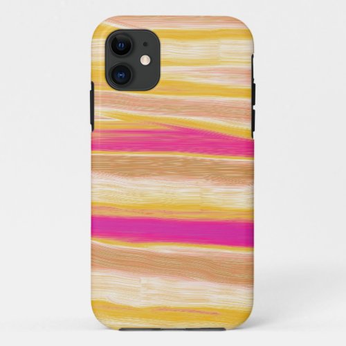 Warm colors stripes graphic art iPhone 11 case