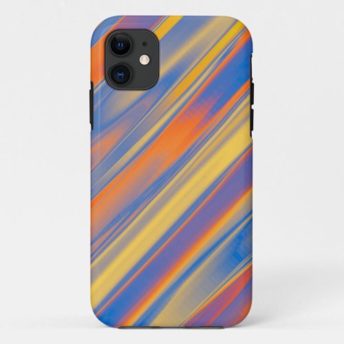 Warm colors stripes paint graphic art iPhone 11 case