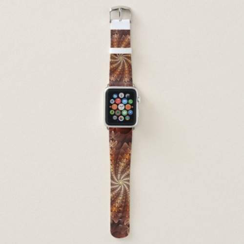 Warm Colors Trippy Modern Fractal Art Pattern Apple Watch Band