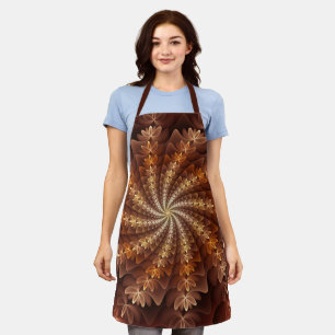 Warm Colors, Trippy Modern Fractal Art Pattern Apron