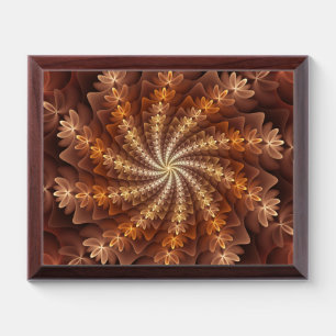 Warm Colors, Trippy Modern Fractal Art Pattern Award Plaque