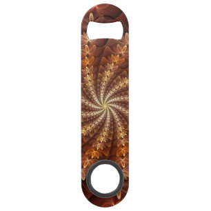 Warm Colors, Trippy Modern Fractal Art Pattern Bar Key