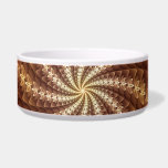 Warm Colors, Trippy Modern Fractal Art Pattern Bowl<br><div class="desc">Psychedelic fractal art spiral pattern.
Design for your pet bowl and more.</div>