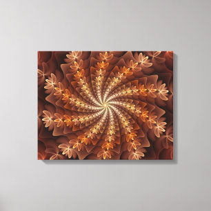 Warm Colors, Trippy Modern Fractal Art Pattern Canvas Print