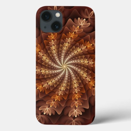 Warm Colors Trippy Modern Fractal Art Pattern iPhone 13 Case