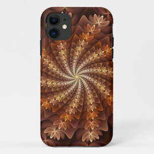 Warm Colors, Trippy Modern Fractal Art Pattern iPhone 11 Case