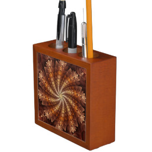 Warm Colors, Trippy Modern Fractal Art Pattern Desk Organizer