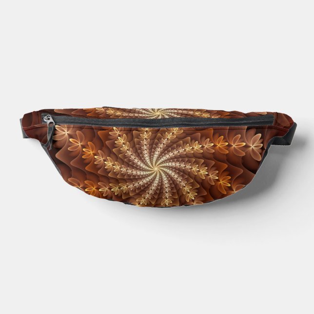 Warm Colors, Trippy Modern Fractal Art Pattern Fanny Pack (Lay Down)