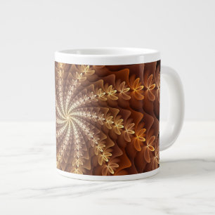 Warm Colors, Trippy Modern Fractal Art Pattern Giant Coffee Mug