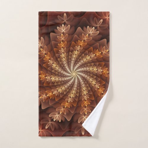 Warm Colors Trippy Modern Fractal Art Pattern Hand Towel
