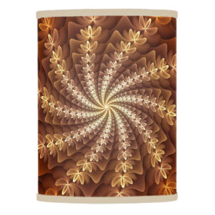 Warm Colors, Trippy Modern Fractal Art Pattern Lamp Shade