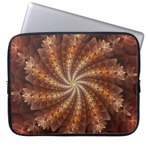 Warm Colors, Trippy Modern Fractal Art Pattern Laptop Sleeve