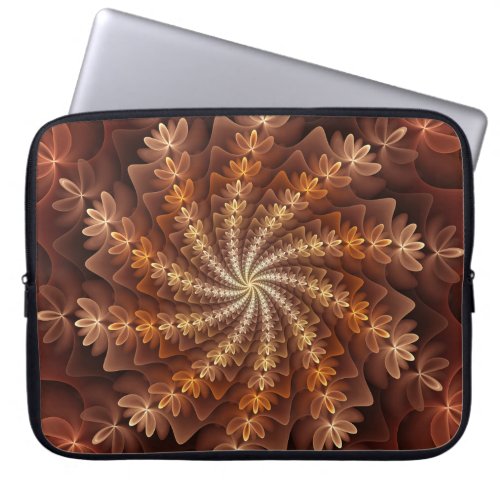 Warm Colors Trippy Modern Fractal Art Pattern Laptop Sleeve