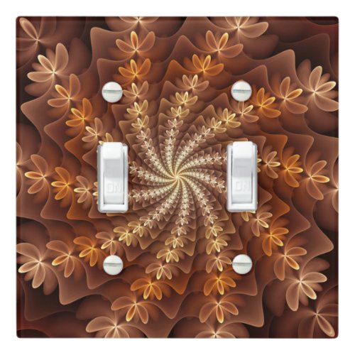 Warm Colors Trippy Modern Fractal Art Pattern Light Switch Cover