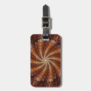 Warm Colors, Trippy Modern Fractal Art Pattern Luggage Tag