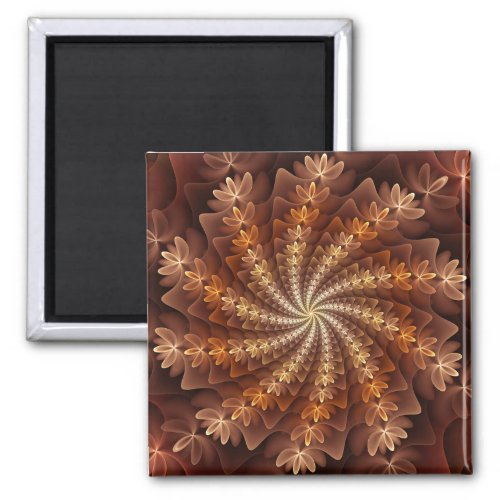Warm Colors Trippy Modern Fractal Art Pattern Magnet