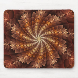 Warm Colors, Trippy Modern Fractal Art Pattern Mouse Pad