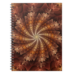Warm Colors, Trippy Modern Fractal Art Pattern Notebook