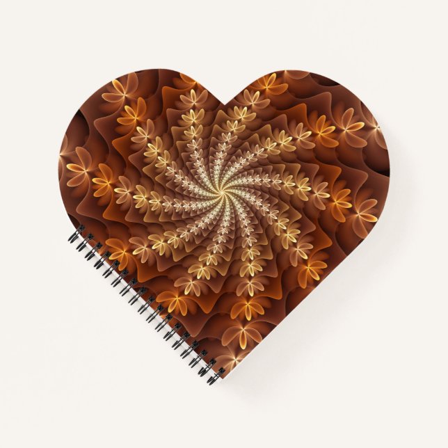 Warm Colors, Trippy Modern Fractal Art Pattern Notebook (Front)