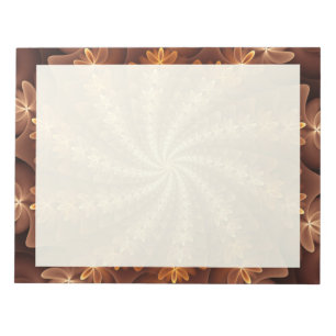 Warm Colors, Trippy Modern Fractal Art Pattern Notepad