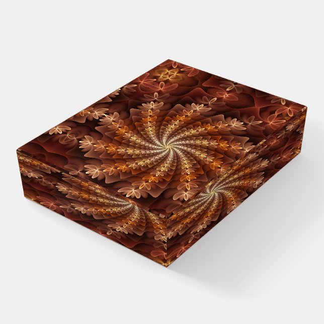 Warm Colors, Trippy Modern Fractal Art Pattern Paperweight (Angled)