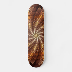 Warm Colors, Trippy Modern Fractal Art Pattern Skateboard