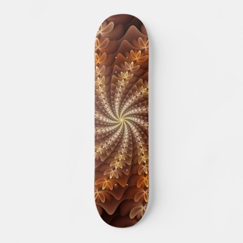 Warm Colors Trippy Modern Fractal Art Pattern Skateboard
