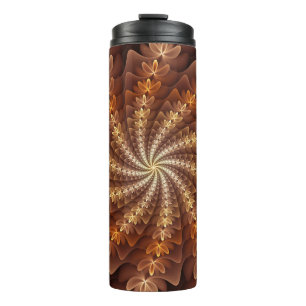 Warm Colors, Trippy Modern Fractal Art Pattern Thermal Tumbler