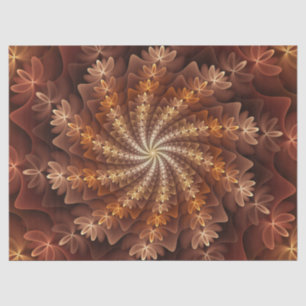 Warm Colors, Trippy Modern Fractal Art Pattern Tissue Paper