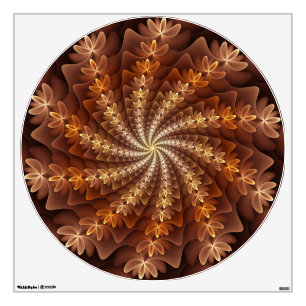 Warm Colors, Trippy Modern Fractal Art Pattern Wall Decal
