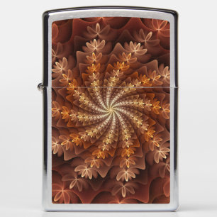 Warm Colors, Trippy Modern Fractal Art Pattern Zippo Lighter