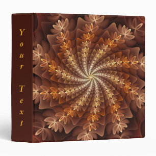 Warm Colors, Trippy Modern Fractal Pattern Text 3 Ring Binder