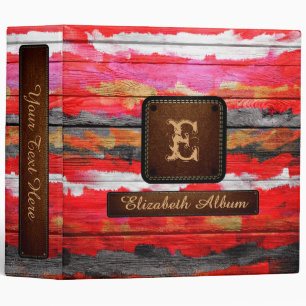 Warm Colors Wood Elegant Album Leather Look #4 3 Ring Binder