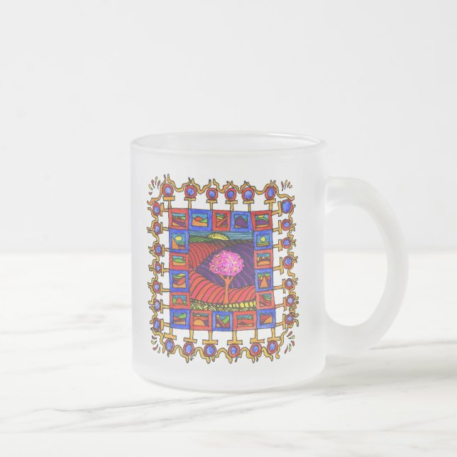 Warm coloured landschapjes with lively list! frosted glass coffee mug (Right)