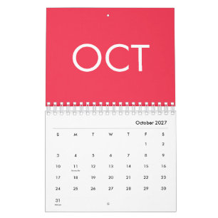 Warm Colours Simple Modern 2027 Colorful Calendar