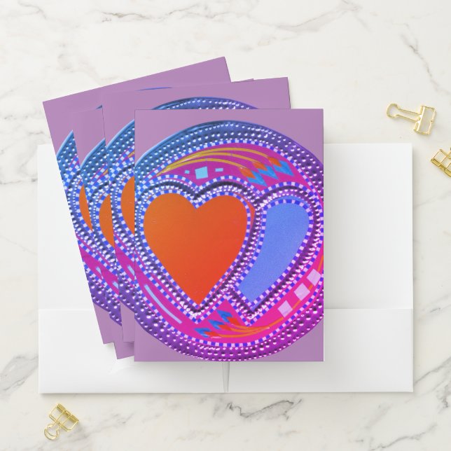 Warm & Cool Hearts: Kaleidoscope Love spiral Pocket Folder (In Situ)