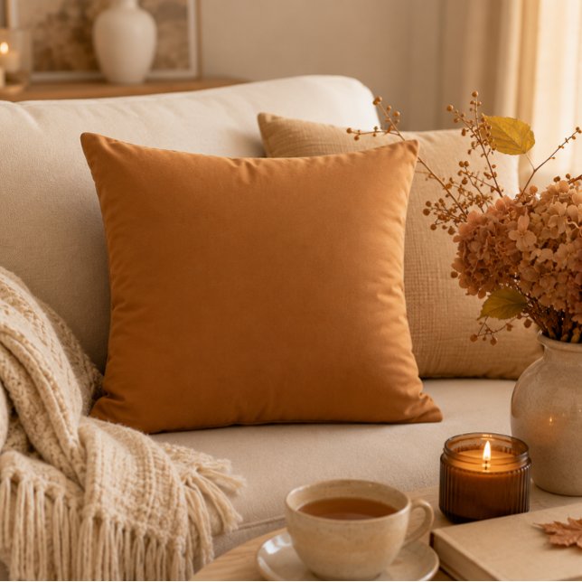 Warm Copper Garden Throw Pillow (Creator Uploaded)