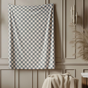 Warm Coral Grey Plaid Throw for Stylish Comfort Fleece Blanket