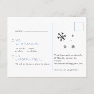 Warm Cosy Ski Winter Wedding Beanies and Mittens Postcard