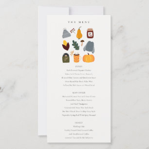 Warm Cozy Autumn Essential Wedding Menu Card