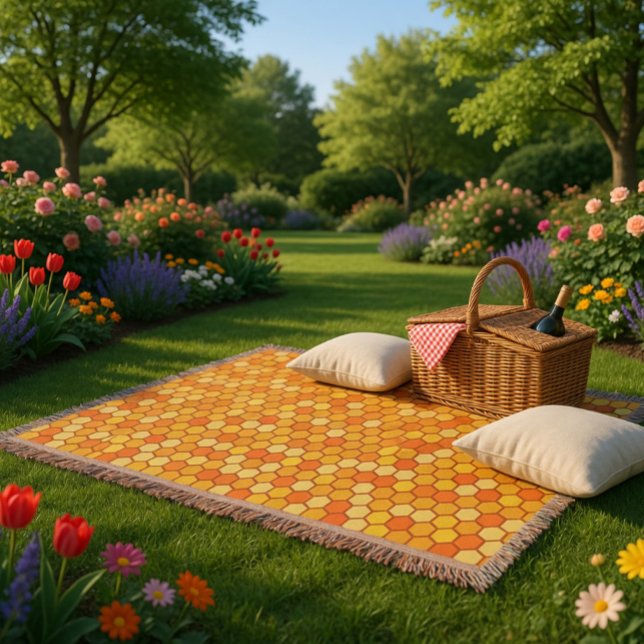 Warm & Cozy Bee-Inspired  Honeycomb Fleece Blanket (Creator Uploaded)