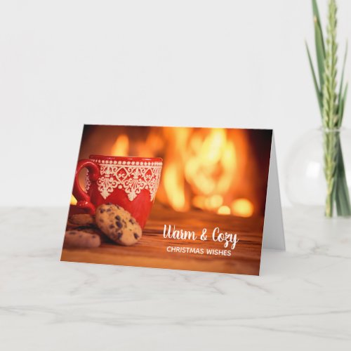 Warm  Cozy Christmas Wishes Holiday Card