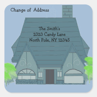 Warm Cozy House Change of Address Square Sticker