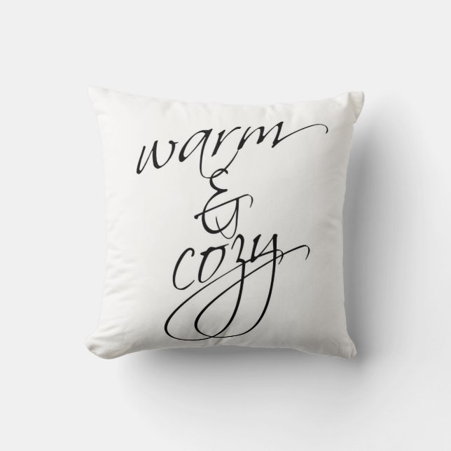Warm & Cozy Throw Pillow (Front)