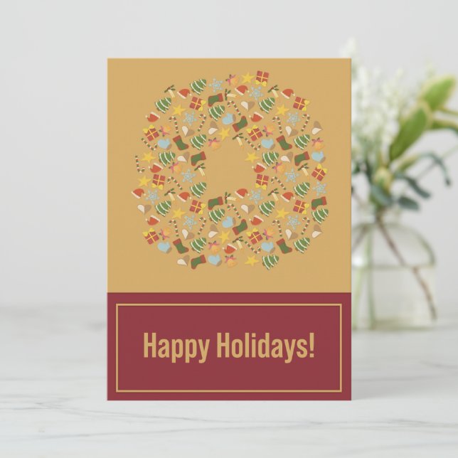 Warm & Cozy Traditional Christmas Card (Standing Front)