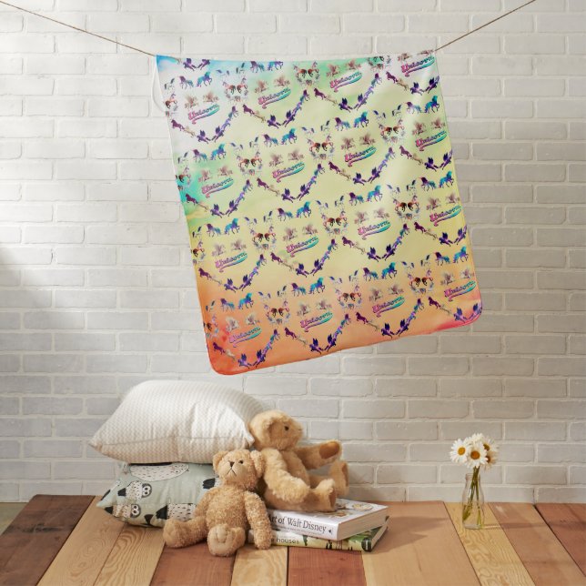 Warm Cozy Unicorn Baby Blanket (In Situ)