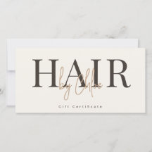 Warm Cream Beige Salon Gift Certificate