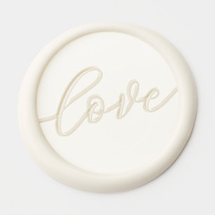 Warm Cream Cursive Love Stamp Wax Seal Sticker