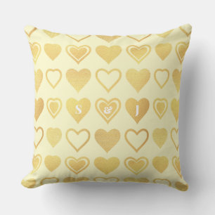 Warm Cream Minimal Hearts Valentine Gift Throw Pillow